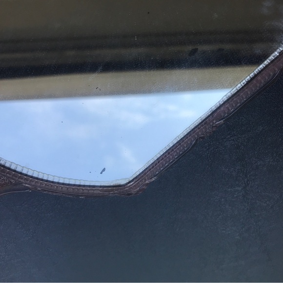 Vintage Celluloid Floral Mirror Vanity Handled Dainty Pretty Flower Mirror Pink - Picture 8 of 13